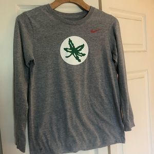 Nike OSU Buckeye Leaf LS Tee, Size L